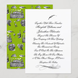 Toile & Calligrafy Blüh Wedding Einladung