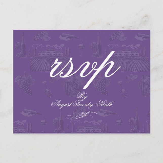 Toile & Calligraphie Carte postale RSVP de mariage (Devant)