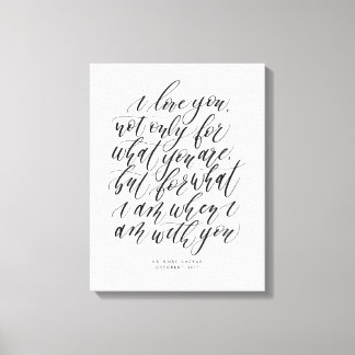 Toile Calligraphie d'amour Mariage personnalisée Signe