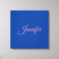 Calligraphie Elegant rose Bleu Nom personnalisé