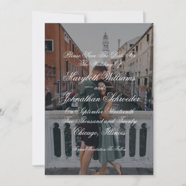 Toile & Calligraphie Enregistrer La Date Carte pho (Devant)