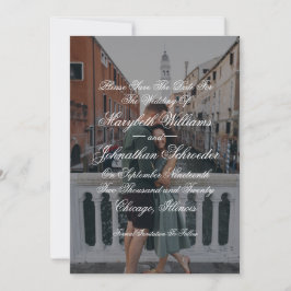 Toile & Calligraphie Save the Date Fotokarte