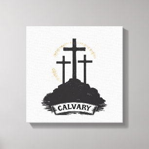 Toile Calvary Hill Jésus T-shirt vintage gravure foi (1)
