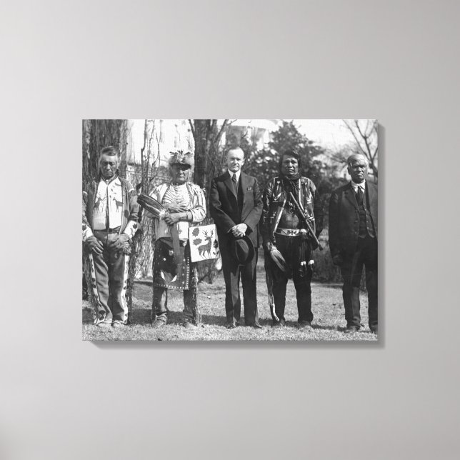 Toile Calvin Coolidge avec des Indiens d'Osage Photo (Recto)