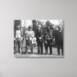 Toile Calvin Coolidge avec la photographie d'Indiens