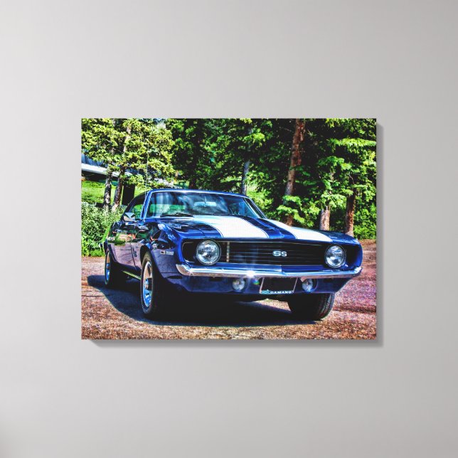 Toile Camaro SS Super Sport Muscle Car 1969 (Recto)
