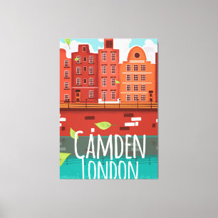 Toile Camden, affiche de voyage vintage londonienne
