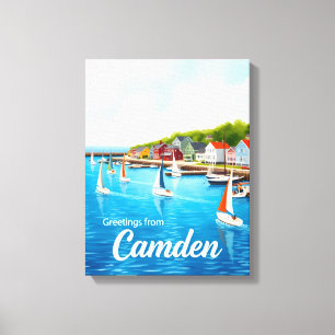 Toile Camden, Maine – Voiliers & Ports aquarelle