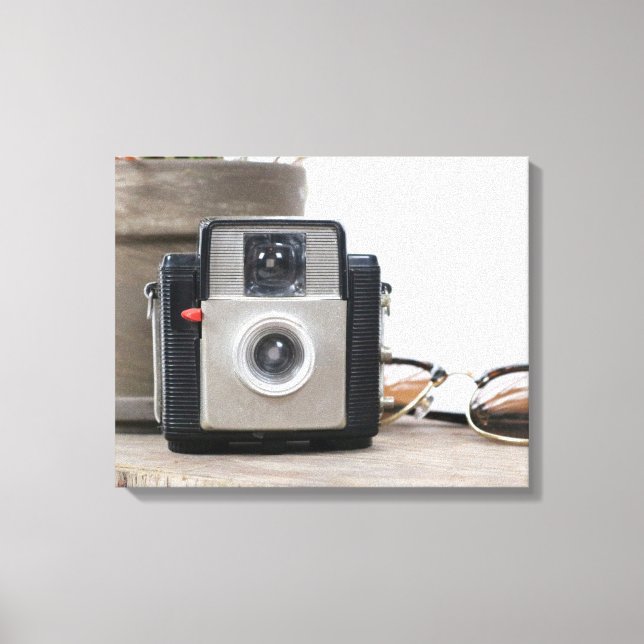 Toile Caméra de film vintage Pot et lunettes 16x20 (Recto)