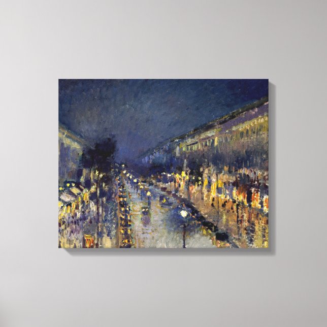 Toile Camille Pissarro - Boulevard Montmartre en nuit (Recto)