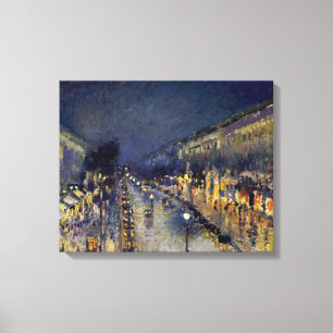 Toile Camille Pissarro - Boulevard Montmartre la nuit