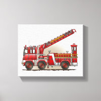 Camion d'incendie à crochet et à échelle