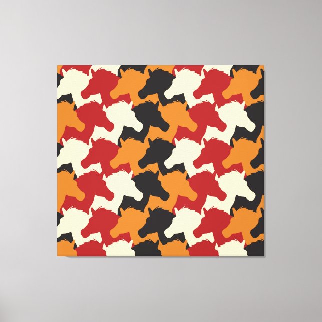 Toile Camouflage tête de licorne, répétition motif. (Recto)