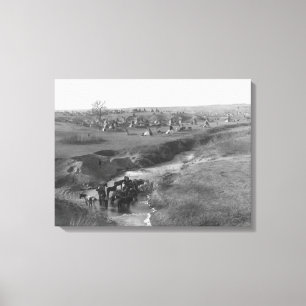 Toile Camp indien de Lakota à l'argile blanc