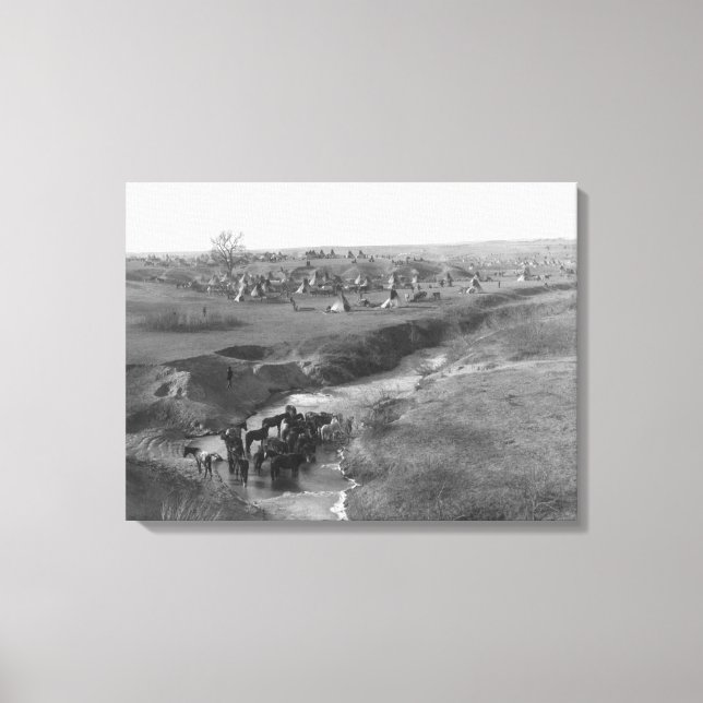 Toile Camp indien de Lakota à l'argile blanche (Recto)