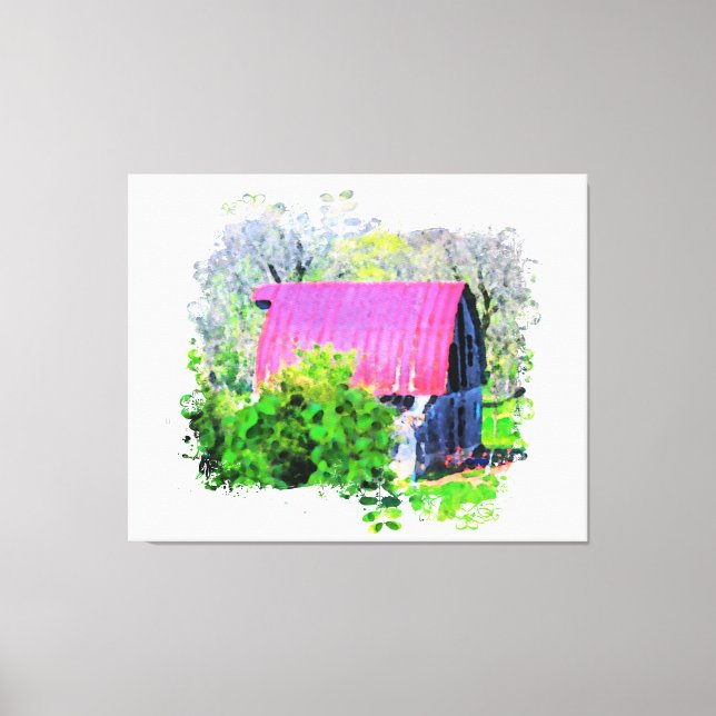Toile *~* Campagne agricole AR19 Vieille grange rustique (Recto)