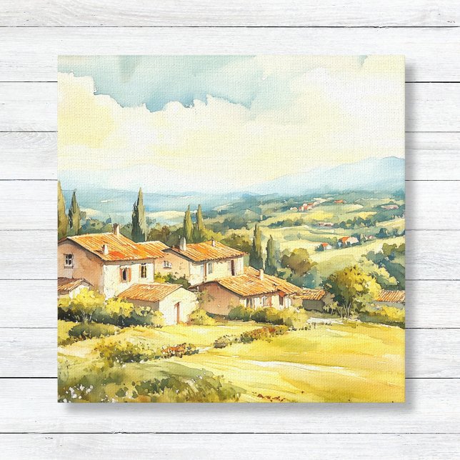Toile Campagne française Rolling Hills Art (French Countryside Canvas Art Print for Kitchen, Dining or Living Room Wall decor)