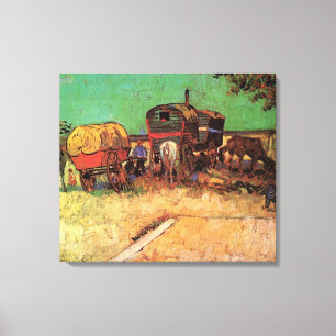 Toile Campement des Tziganes avec des caravanes