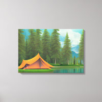 Camping Art Thématique | Tente sur le lac dans les