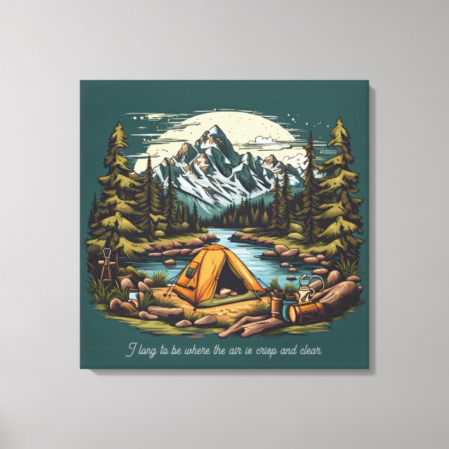 Toile Camping dans les Rocheuses Ajouter Texte Art (Recto)