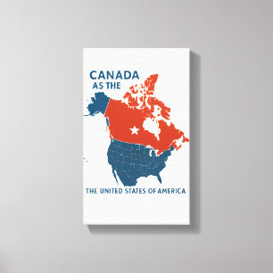 Toile Canada 51e État? - Art de mur politique audacieux