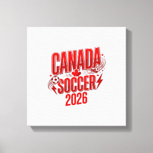 Toile Canada Soccer 2026 Soccer Bold Typographie de pays