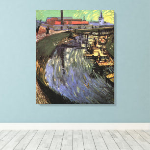 Toile Canal avec des femmes lavant par Vincent van Gogh