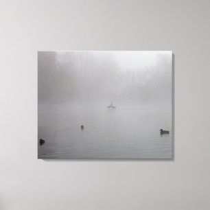Toile Canards sur un lac brumeux