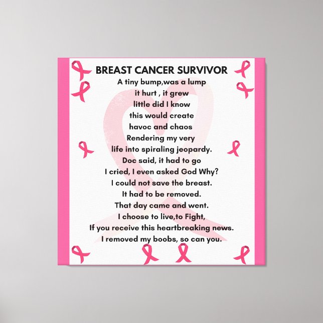Toile CANCER DU SEIN SURVIVANT Wall Art (Recto)