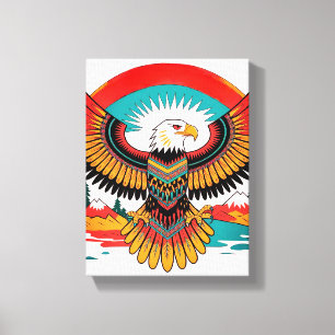 Toile Canvas Amérindiens Aigle Mur Art