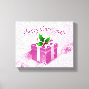 Toile Canvas cadeau de Noël rose Imprimer