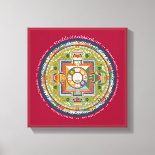 Toile CANVAS CARRÉ - Mandala de Chenrezig (Compassion)