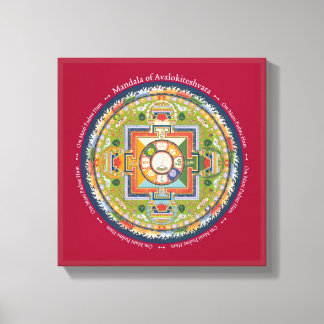Toile CANVAS CARRÉ - Mandala de Chenrezig (Compassion)
