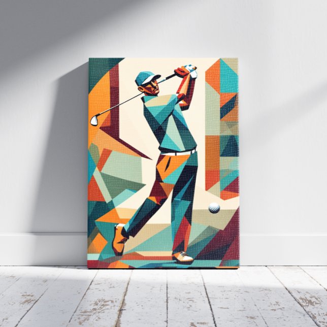 Toile Canvas Cubisme du joueur de golf Imprimer (Créateur téléchargé)