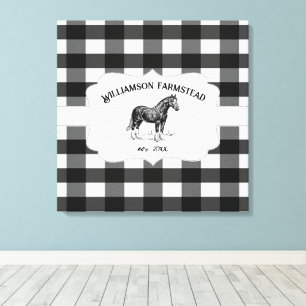Toile Canvas de Cheval de ferme à Buffalo noir Imprimer