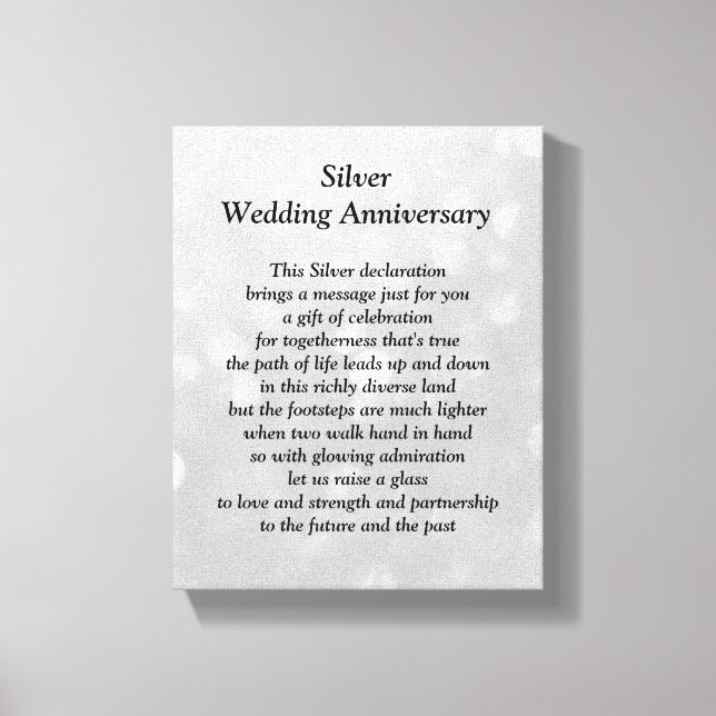 Toile Canvas de l'anniversaire du Mariage d'argent (Recto)