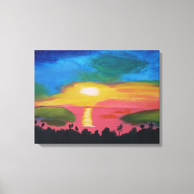 Toile Canvas de peinture acrylique Hawaiian Sunset Impri (Recto)