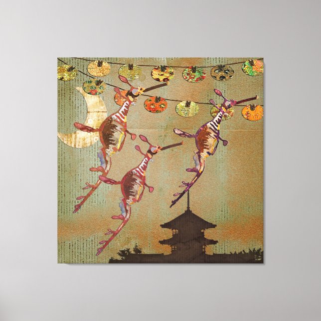 Toile Canvas de voyage Sea Dragons au clair de lune (Recto)