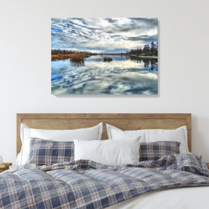 Toile Canvas d'étirement de réflexion d'automne de White