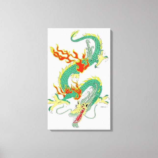 Toile Canvas dragon chinois original (Recto)