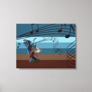 Toile Canvas enveloppé de musique Kokopelli du sud-ouest