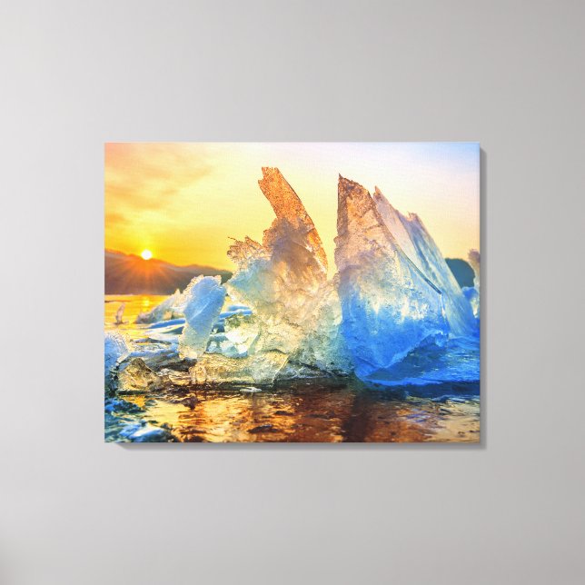Toile Canvas Murale Art-Sunrise Chunks de glace (Recto)