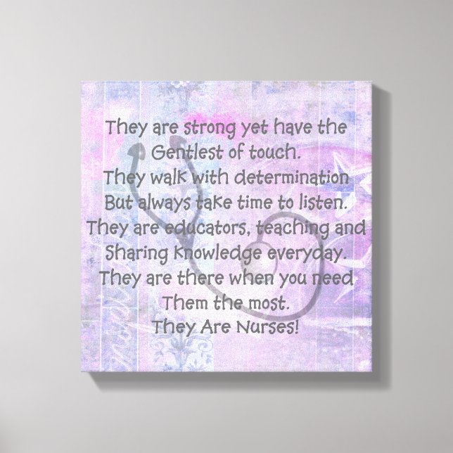Toile Canvas Nurse Poem Mur Art "Ce Sont Des Infirmières (Recto)