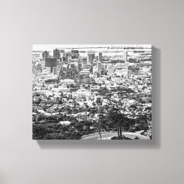 Toile Cap Afrique du Sud Cityscape Monochrome (Recto)