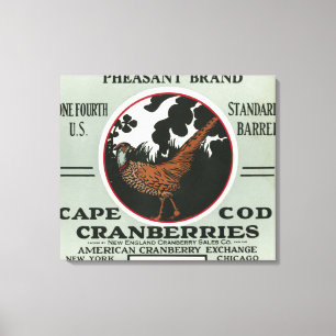 Toile Cape Cod Pheasant Marque Cranberry Étiquette