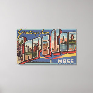 Toile Cape Cod, scènes de lettre de MassachusettsLarge