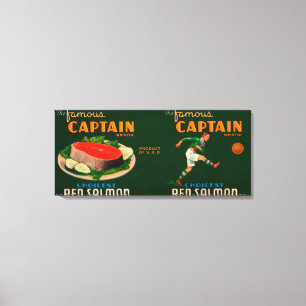 Toile Capitaine Brand Salmon Label