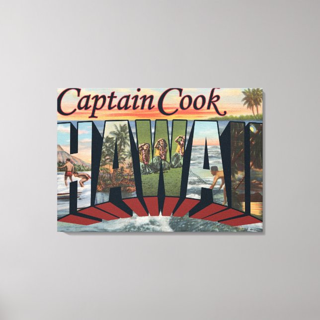 Toile Capitaine Cook, Hawaii - Grandes Scènes (Recto)