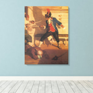 Toile Capitaine pirate vintage, combat d'épée par NC Wye