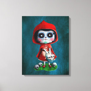 Toile Capuchon de rouge de Dia de los Muertos Little